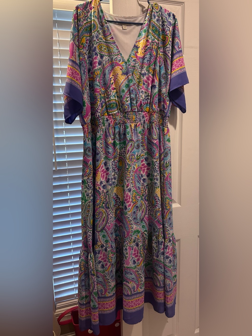 Cato Purple Paisley Maxi Dress with Multicolor Print